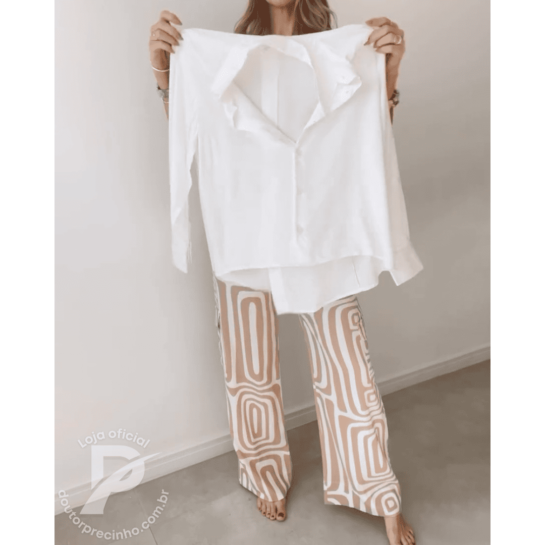 Conjunto Camila com Camisa Elegante e Calça Estampada- Conforto e Elegância que você merece