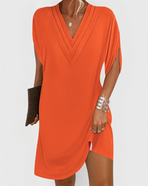 Vestido Lua Casual com Decote em V- Conforto diário com um toque de charme! + Frete Grátis