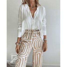 Conjunto Camila com Camisa Elegante e Calça Estampada- Conforto e Elegância que você merece