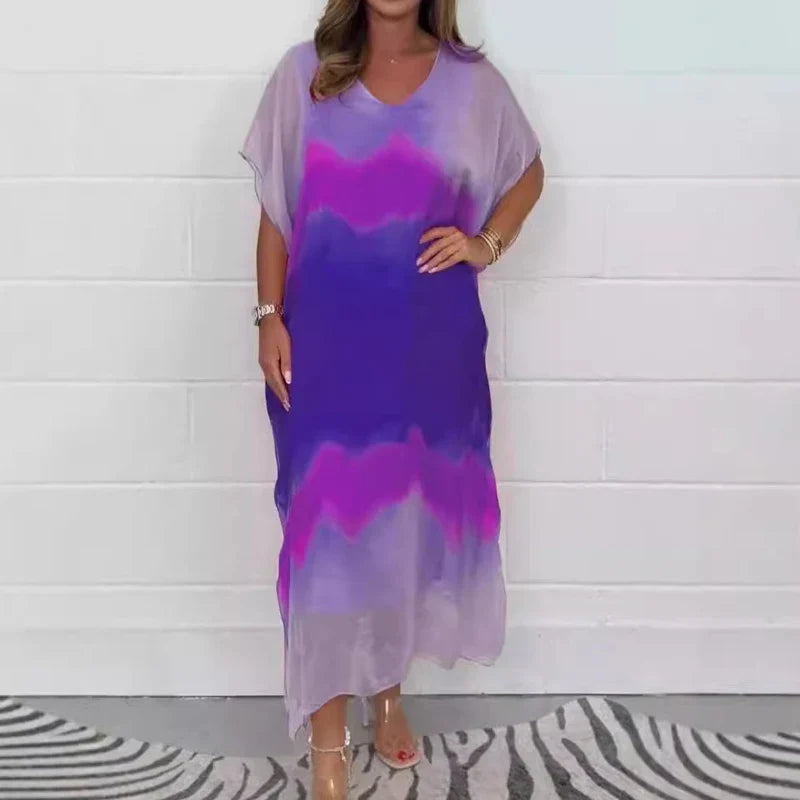 Vestido Bruna - Elegância Fluida com Estampa Sofisticada, Conforto e Elegância  + Frete Grátis