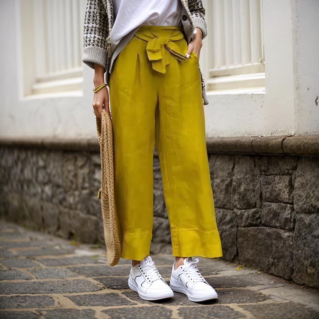 Calça Bella Chic™ em Linho de Algodão / Leveza e Elegância para Seus Dias de Verão!